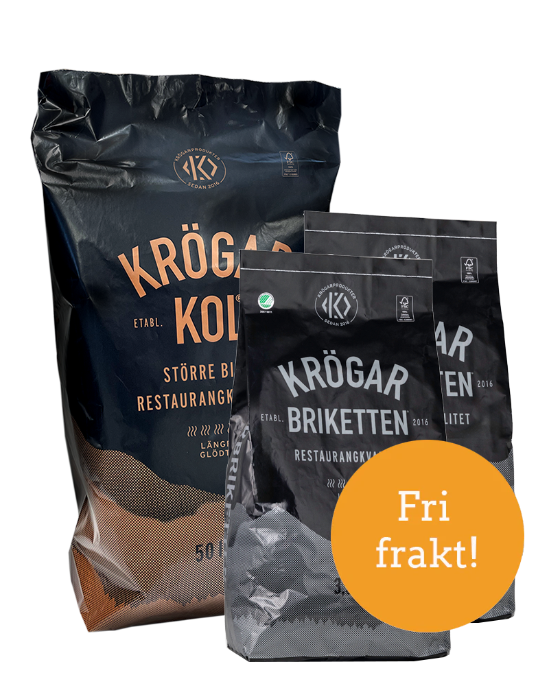 Sommarpaket 50L Krögarkol, 7 kg Krögarbrikett